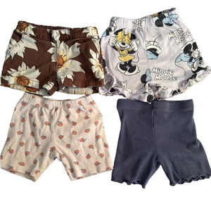 Toddler Girls Lot Of 4 Pairs Of Shorts Multiple Brands Size 3T Floral Peach Blue